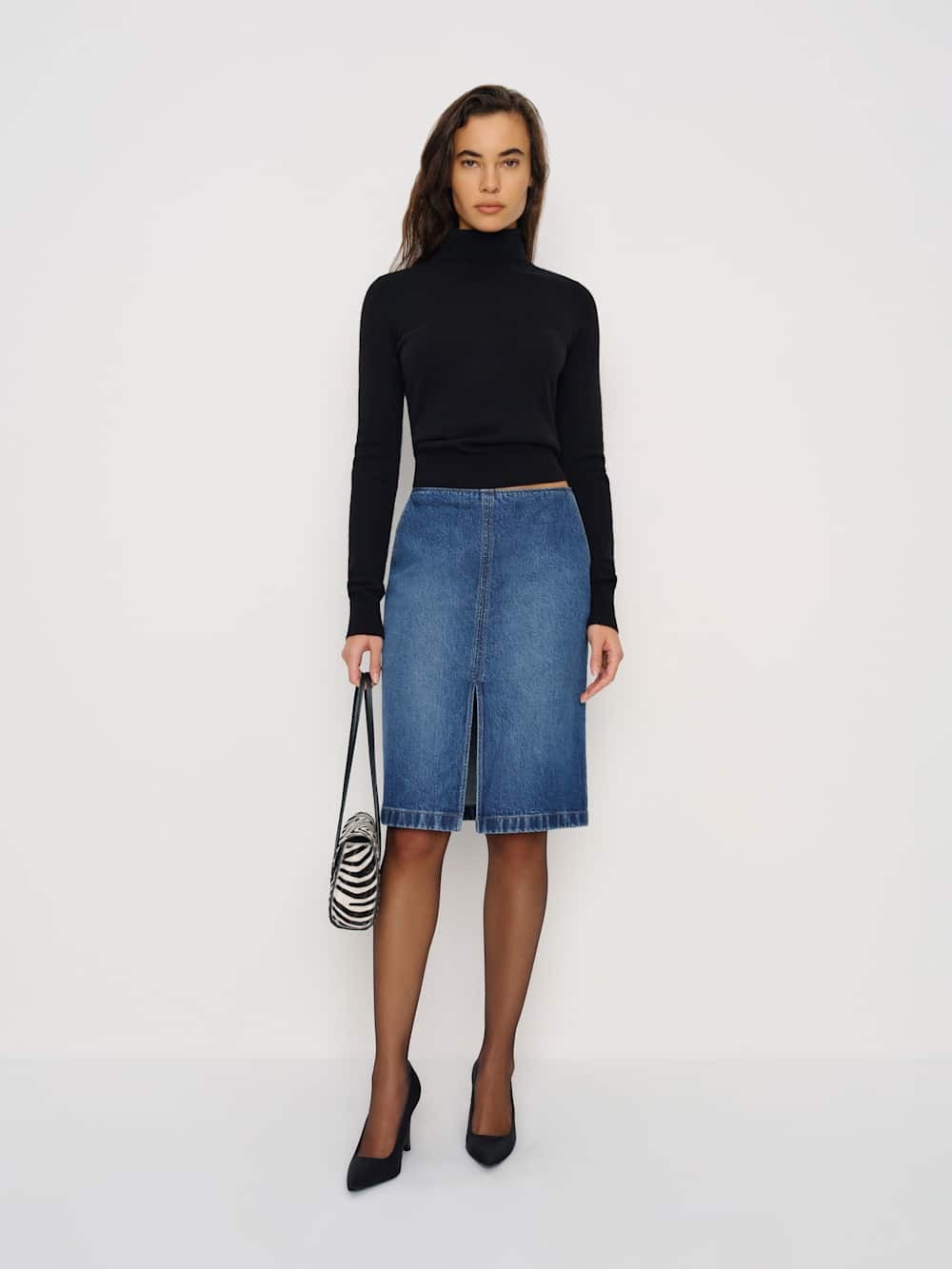 Reformation Misty Stretch Mid Rise Skirt